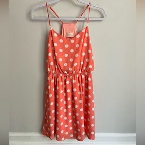 Everlg orange racer back polka dot dress - Small